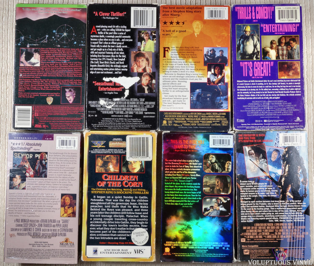 Lot Of Eight Horror Films On VHS – Voluptuous Vinyl Records