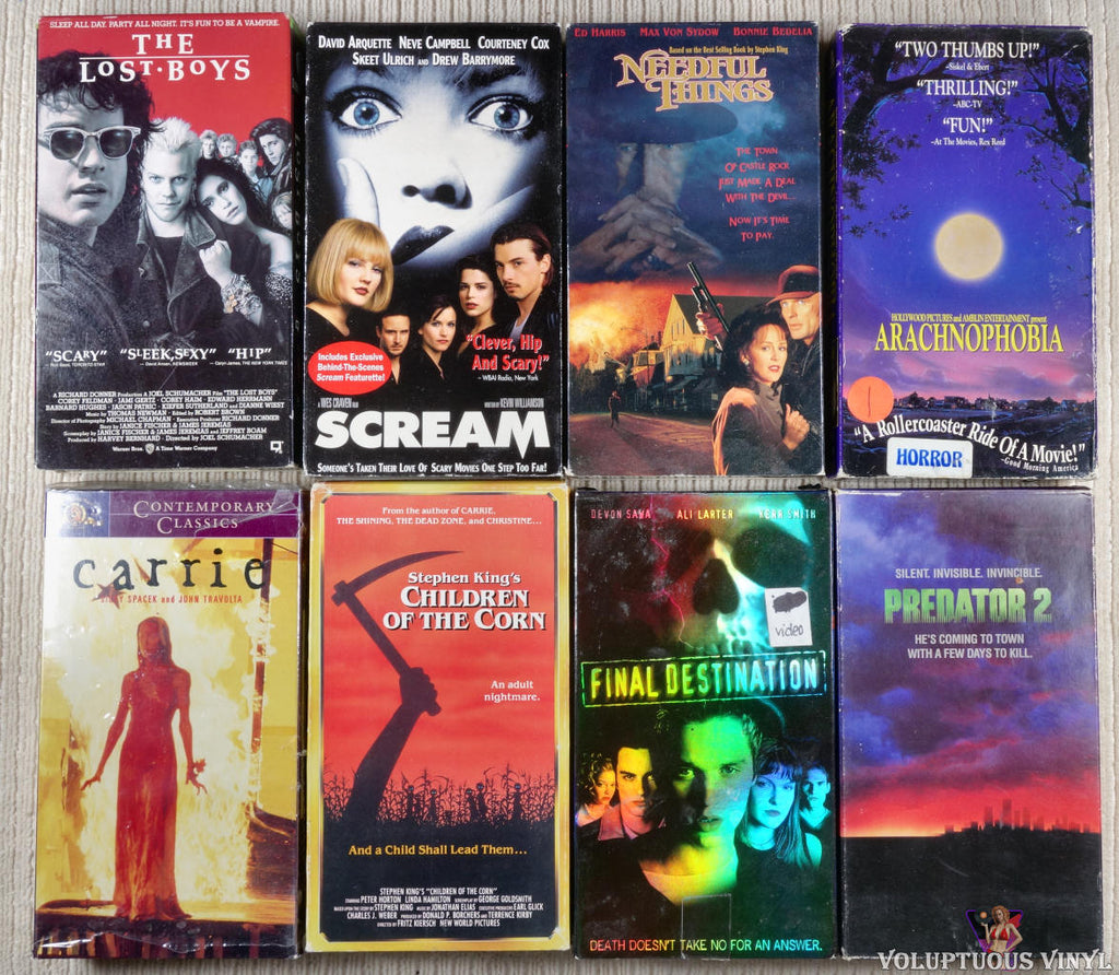 Lot Of Eight Horror Films On VHS front cover