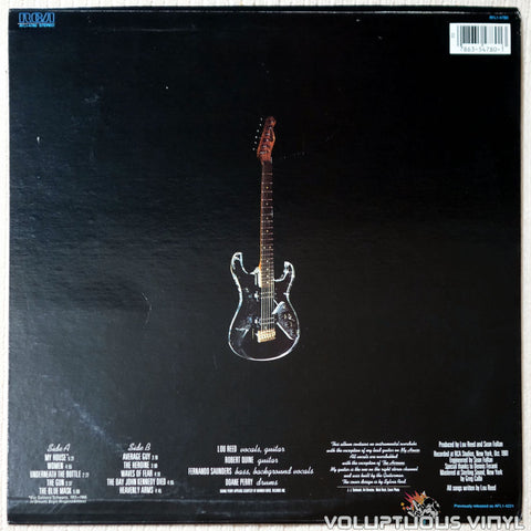 Lou Reed ‎– The Blue Mask - Vinyl Record - Back Cover