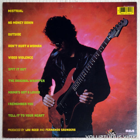 Lou Reed ‎– Mistrial - Vinyl Record - Back Cover