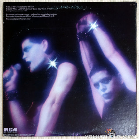 Lou Reed ‎– Rock N Roll Animal - Vinyl Record - Back Cover