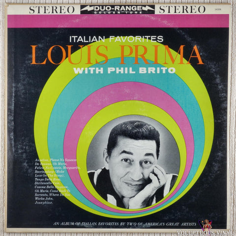 Louis Prima With Phil Brito ‎– Italian Favorites vinyl record front cover