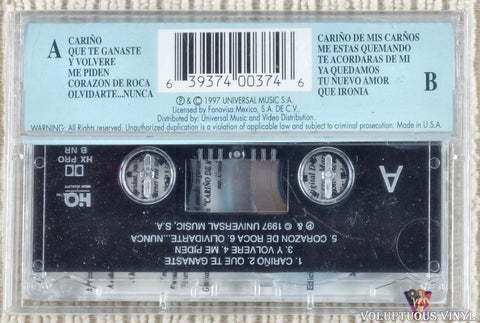 Lucero ‎– ¡Cariño de Mis Cariños! cassette tape back cover