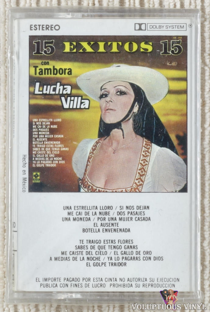 Lucha Villa ‎– 15 Exitos Con Tambora cassette tape front cover