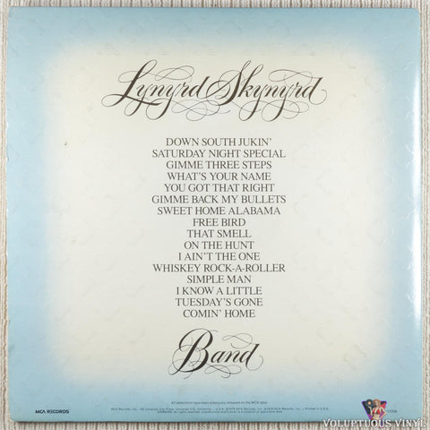 Lynyrd Skynyrd – Gold & Platinum vinyl record back cover