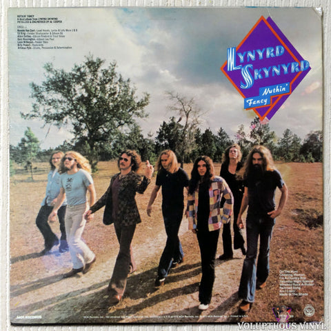 Lynyrd Skynyrd ‎– Nuthin' Fancy vinyl record back cover