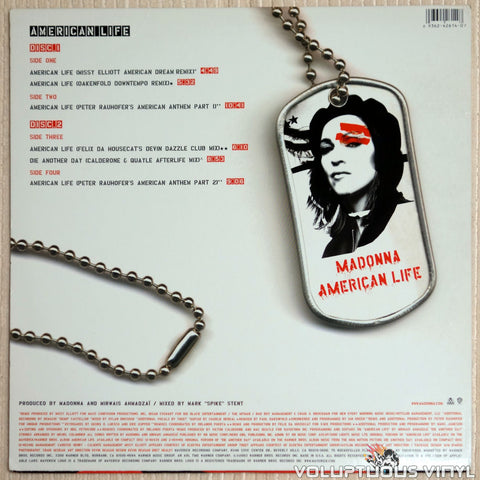 Madonna ‎– American Life - Vinyl Record - Back Cover