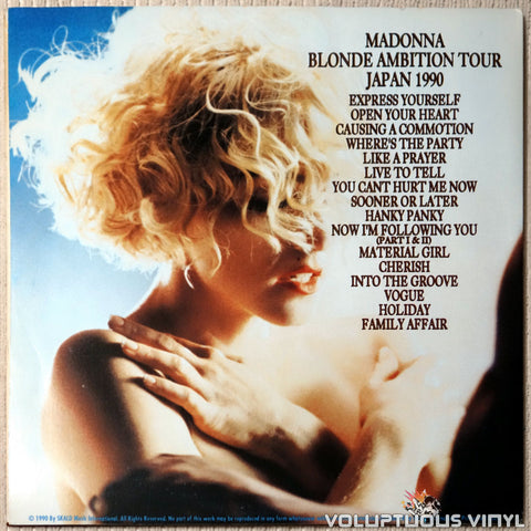 Madonna ‎– Blonde Ambition Tour Japan 1990 - Vinyl Record - Back Cover