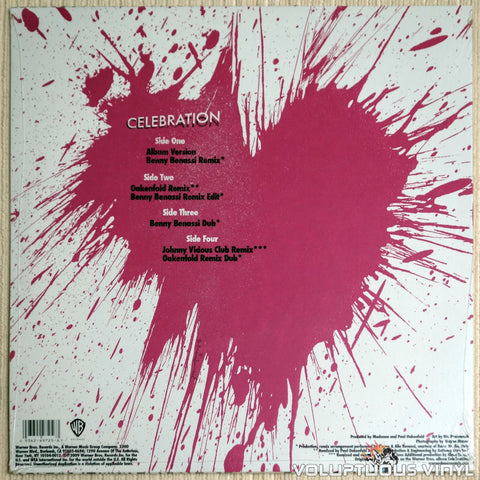 Madonna ‎– Celebration - Vinyl Record - Back Cover