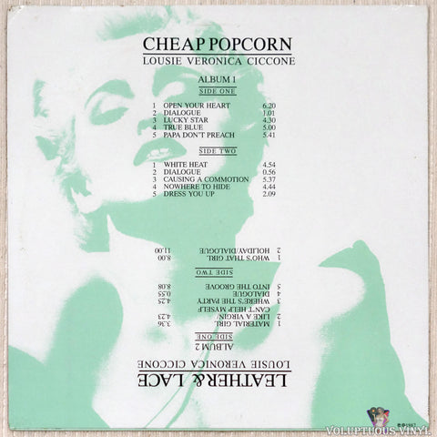 Madonna – Cheap Popcorn, Leather & Lace vinyl record back cover