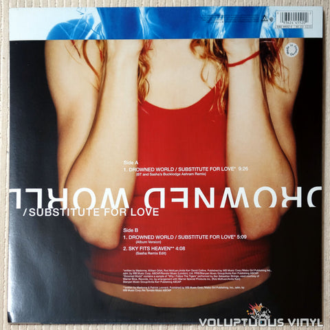 Madonna ‎– Drowned World / Substitute For Love - Vinyl Record - Back Cover