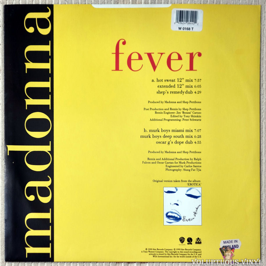 Madonna ‎– Fever (1993) Vinyl, 12
