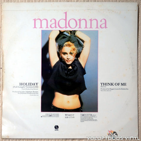 Madonna ‎– Holiday - Vinyl Record - Back Cover