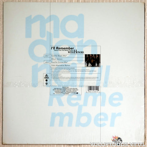 Madonna ‎– I'll Remember - Vinyl Record - Back Cover