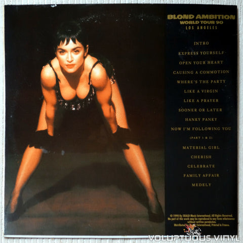 Madonna ‎– MLVC (Blond Ambition World Tour, Los Angeles) - Vinyl Record - Back Cover