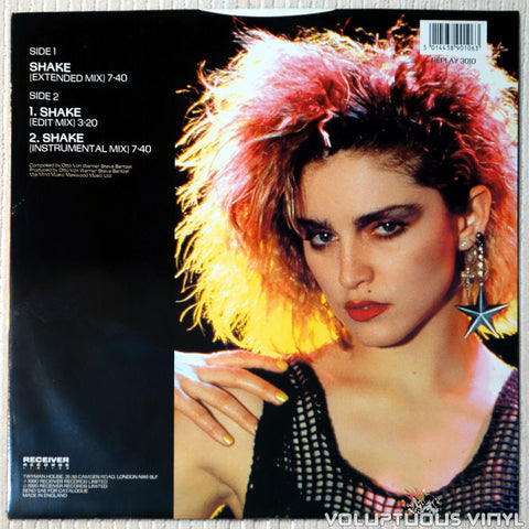 Madonna & Otto Von Wernherr ‎– Shake vinyl record back cover