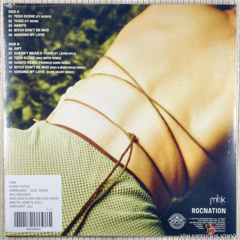 Maeta – Habits vinyl record back cover