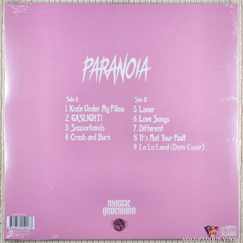Maggie Lindemann – Paranoia Live In Los Angeles vinyl record back cover