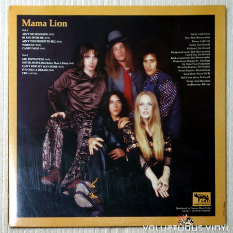 Mama Lion ‎– Preserve Wildlife - Vinyl Record - Back Cover