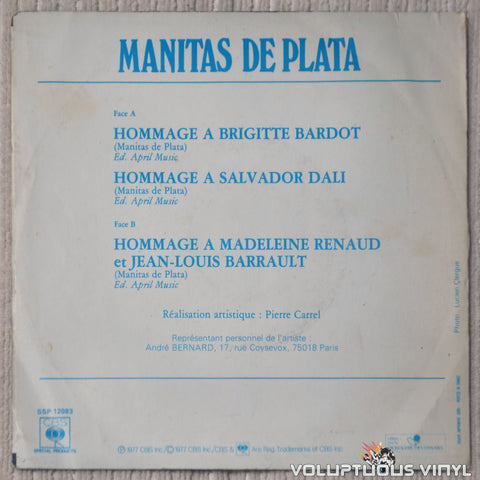 Manitas De Plata ‎– Hommages vinyl record back cover
