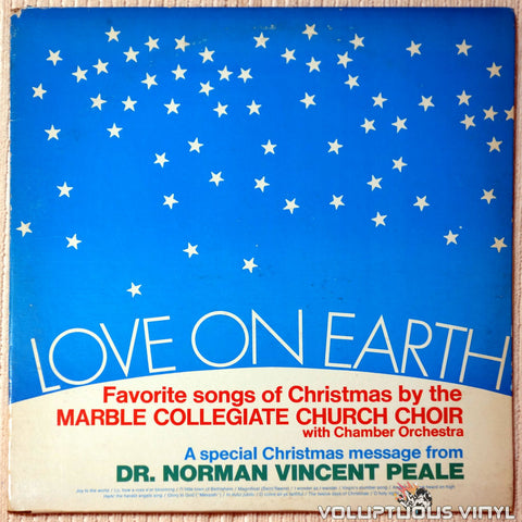 Marble Collegiate Church Choir With Chamber Orchestra ‎– Love On Earth: Favorite Songs Of Christmas vinyl record front cover