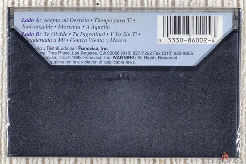 Marco Antonio Solís y... Los Bukis ‎– Inalcanzable cassette tape back cover
