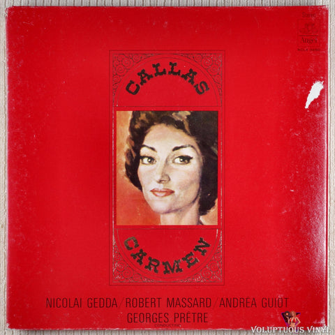 Maria Callas, Nicolai Gedda, Robert Massard, Andréa Guiot, Georges Prêtre ‎– Carmen vinyl record front cover