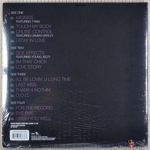 Mariah Carey ‎– E=MC² vinyl record back cover