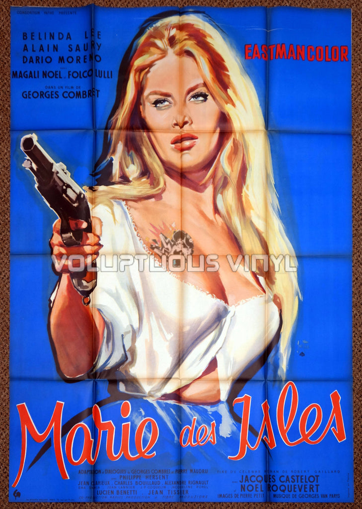 Marie of the Isles (1959) - French Grande - Belinda Lee Busty Barmaid - Movie Poster