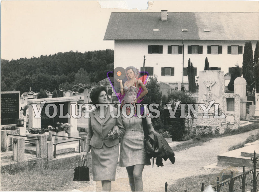 Marisa Mell In Cemetery With Mother photograph