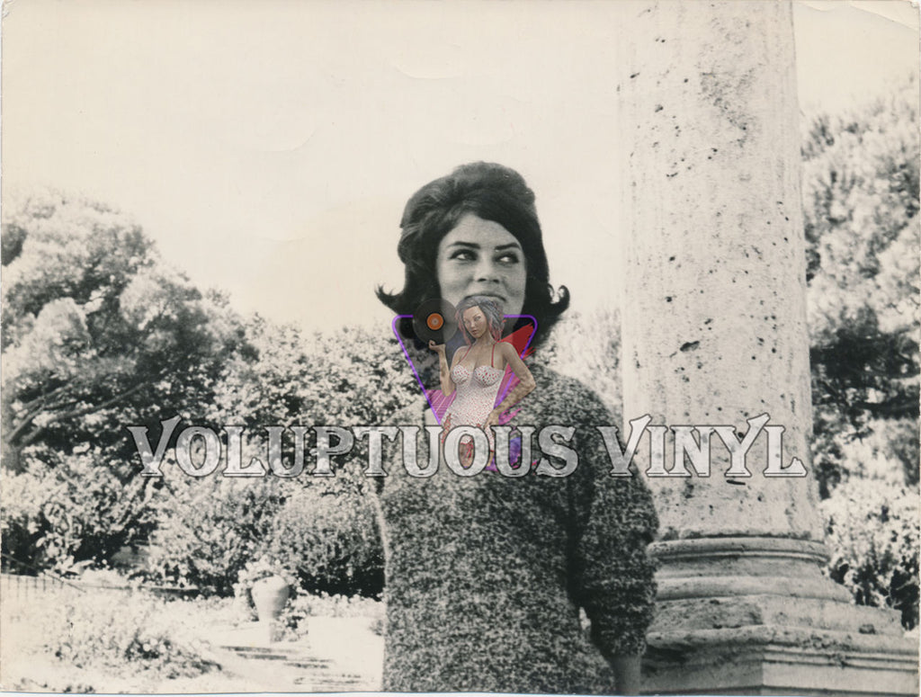 Marisa Mell Stone Pillar 1960s photograph
