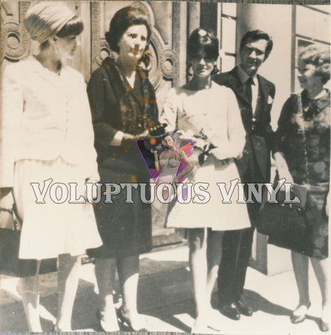 Marisa Mell Rare Wedding Photo Outside Church With Husband Henri Tucci & Mother Wilma photograph