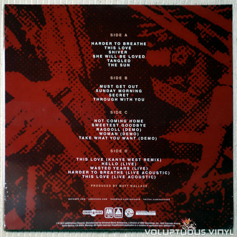 Maroon 5 ‎– Songs About Jane - Vinyl Record - Back Cover