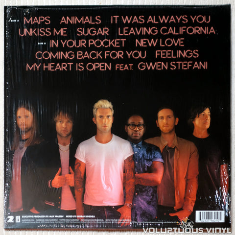 Maroon 5 ‎– V - Vinyl Record - Back Cover