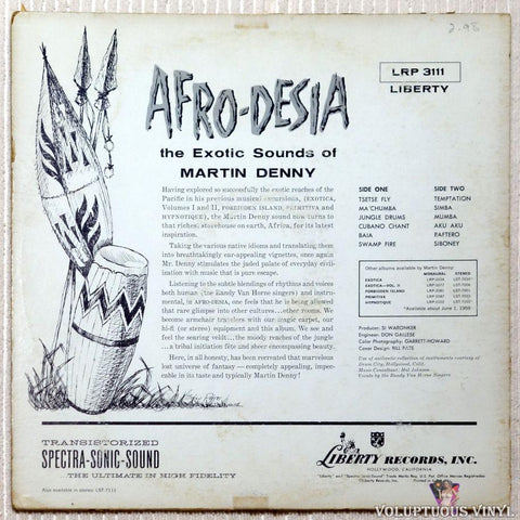 Martin Denny ‎– Afro-Desia vinyl record back cover