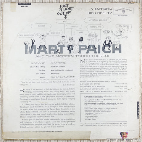 Marty Paich – I Get A Boot Out Of You vinyl record back cover
