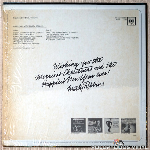 Marty Robbins ‎– Christmas With Marty Robbins vinyl record back cover