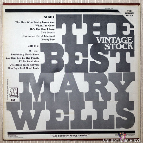 Mary Wells ‎– Vintage Stock vinyl record back cover