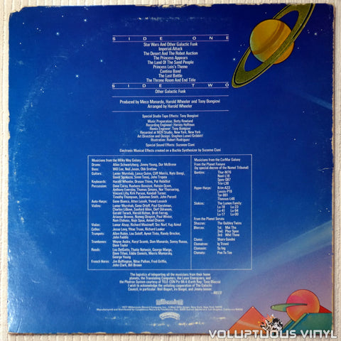 Meco ‎– Music Inspired By Star Wars And Other Galactic Funk vinyl record back cover