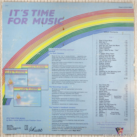 Merrill Staton Children's Voices, Mary Louise Reilly, Lynn Freeman Olson – It's Time For Music vinyl record back cover