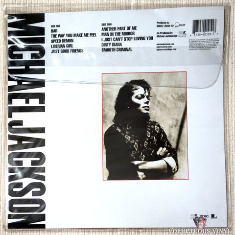 Michael Jackson ‎– Bad 25 vinyl record back cover
