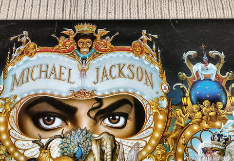 Michael Jackson ‎– Dangerous vinyl record front cover top seam