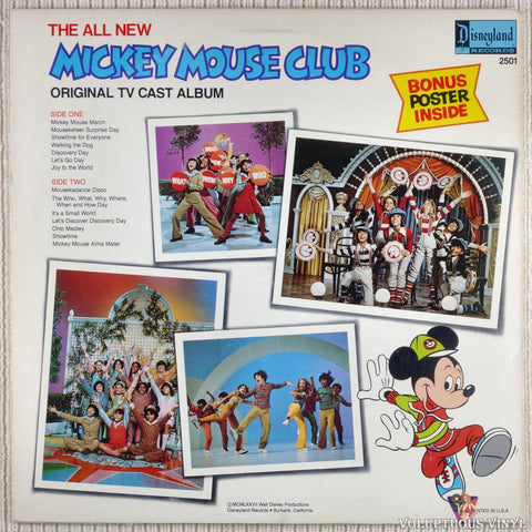 Mickey Mouse Club ‎– The All New Mickey Mouse Club vinyl record back cover