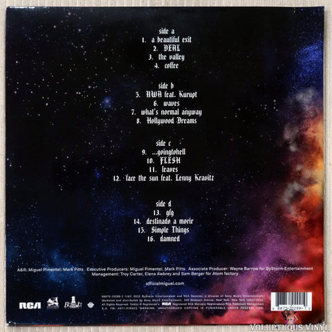Miguel ‎– Wildheart vinyl record back cover