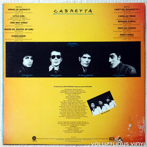 Mink DeVille ‎– Cabretta vinyl record back cover