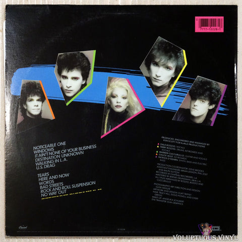 Missing Persons ‎– Spring Session M vinyl record back cover