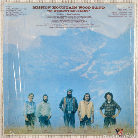 Mission Mountain Wood Band – In Without Knocking vinyl record back cover