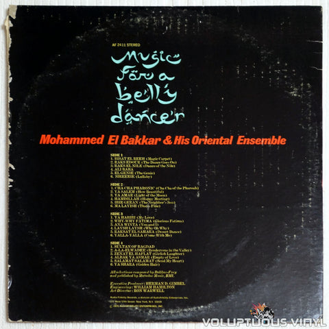 Mohammed El-Bakkar & His Oriental Ensemble ‎– Music For A Belly Dancer - Vinyl Record - Back Cover
