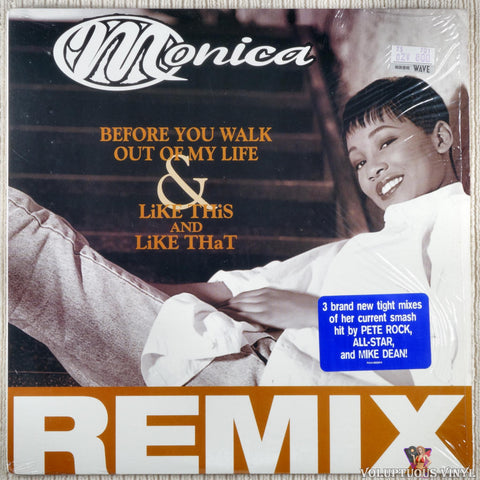 Monica – Before You Walk Out Of My Life & Like This And Like That (Remix) vinyl record front cover