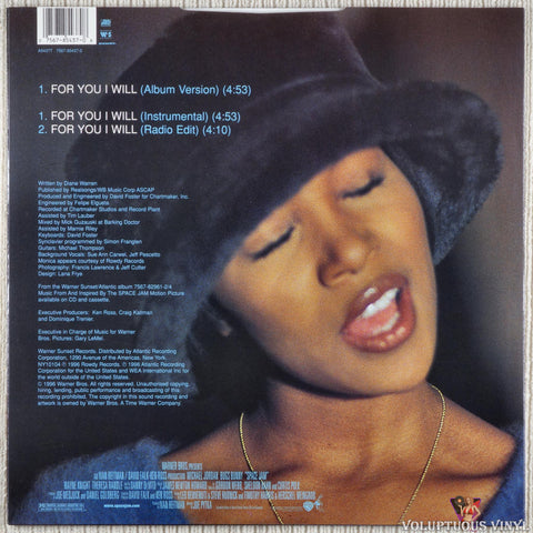 Monica – For You I Will vinyl record back cover